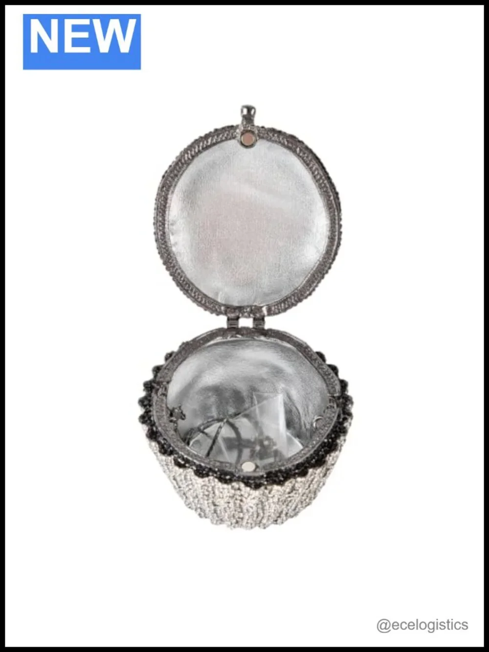 Rhinestone Cupcake Clutch Purse Novelty Evening Bag Detachable Chain